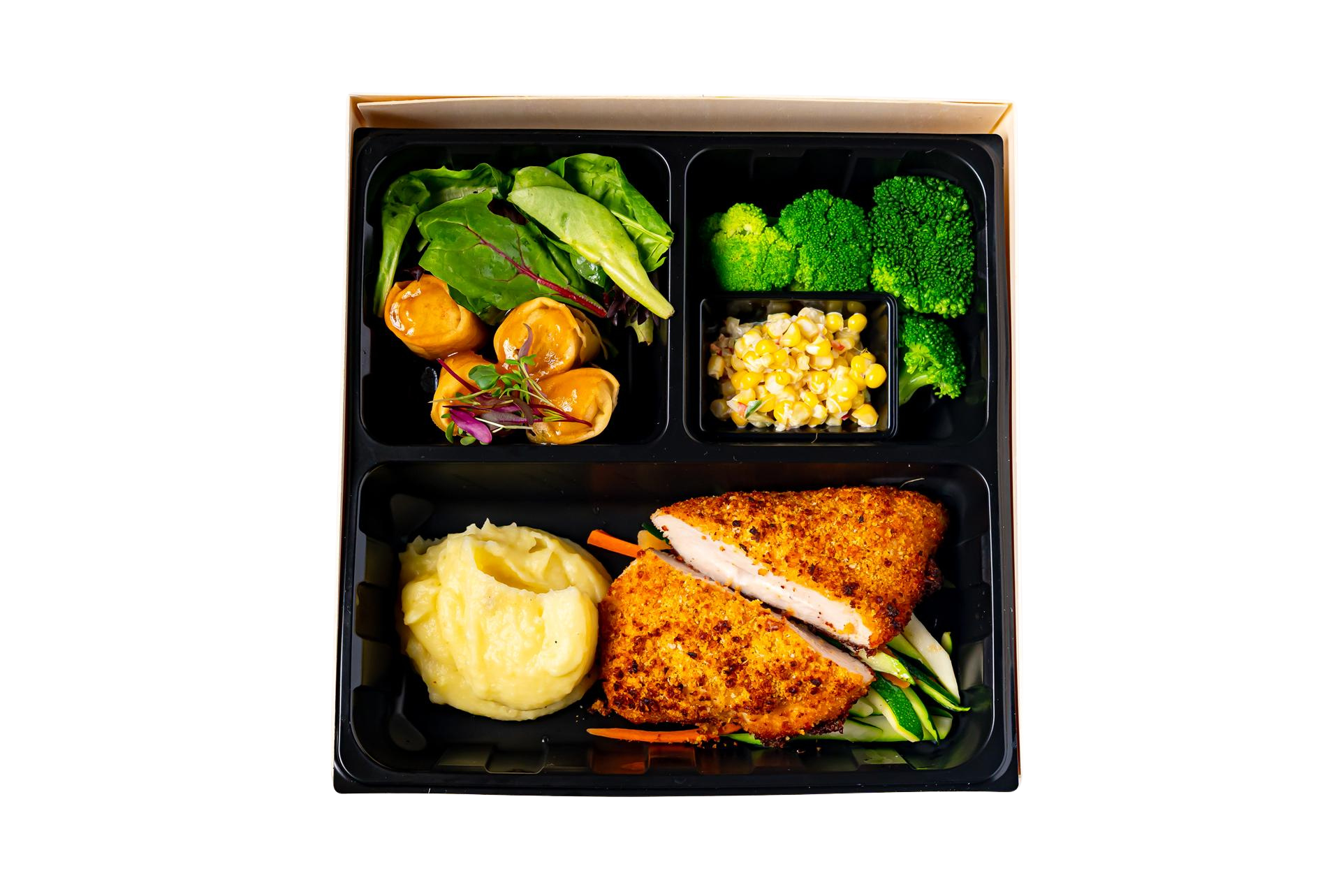 B4. Parmesan Crusted Chicken Bento